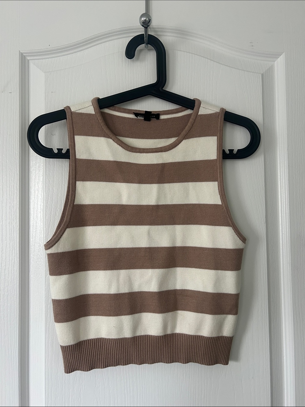 Dynamite Striped Knit Tank - Cream & Tan